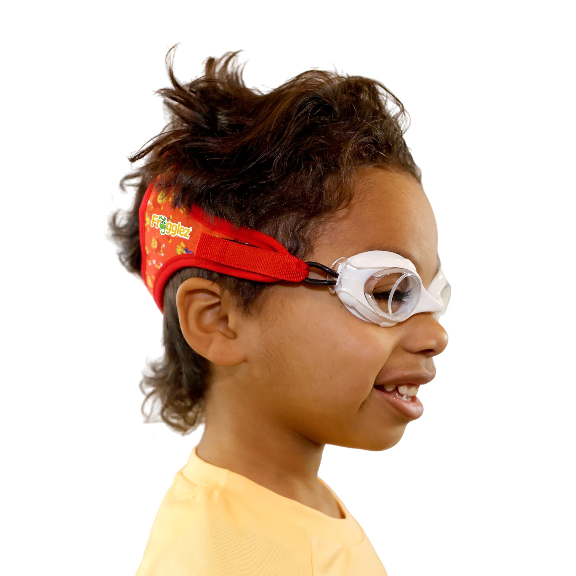 Frogglez Kids Swim Goggles Daniel Tiger’s Neighborhood design worn by child
