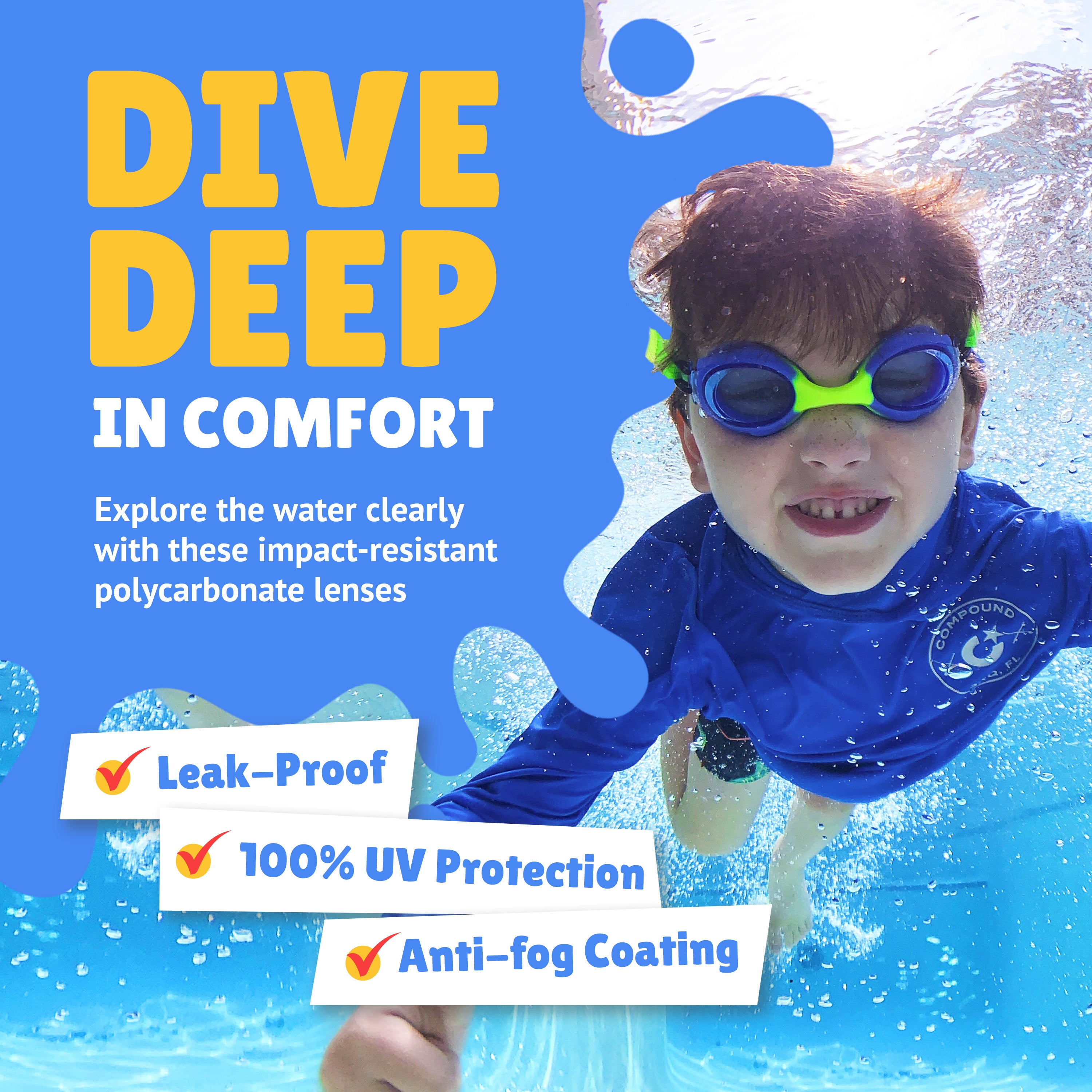 Swim goggles for kids that don t pull hair Frogglez Swimming Goggles