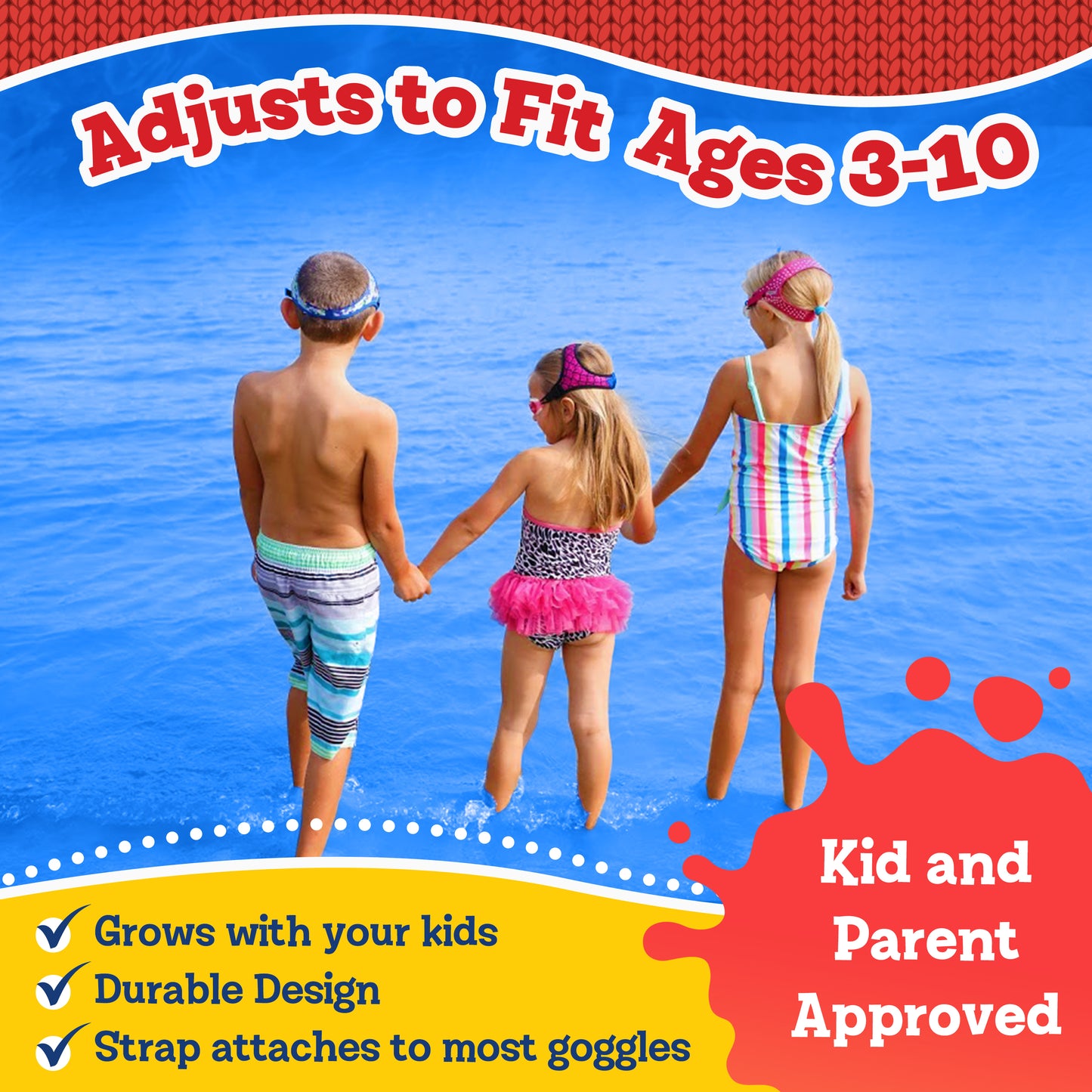 Adjust to fit ages 3-10 yo. Frogglez Goggles Daniel Tiger's Neighborhood
Frogglez kids swim goggles Daniel Tiger’s Neighborhood design worn by child